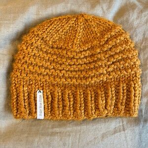GUC Handknitted in Bend, Oregon - Slouchy, Oversized Cozy Beanie - Mustard/Gold